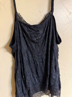 Black Lace & White Lace Trim Women's Camisole Tank Tops